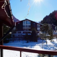 Vue du balcon avec le soleil